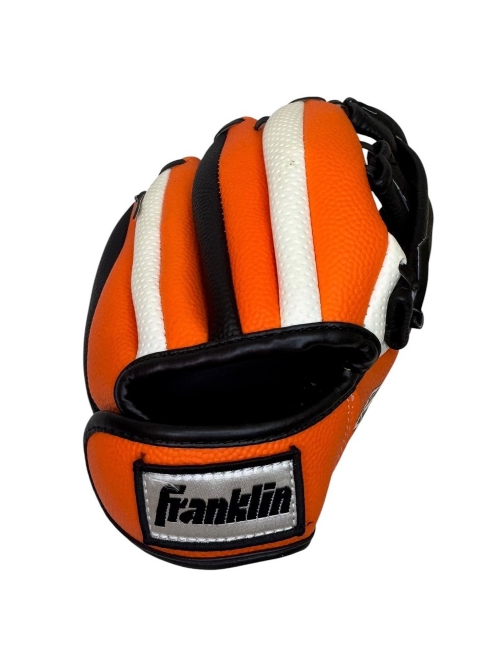 Franklin RTP 8.5N Youth T-Ball Glove Orange White Black Right Hand Throw 8.5”